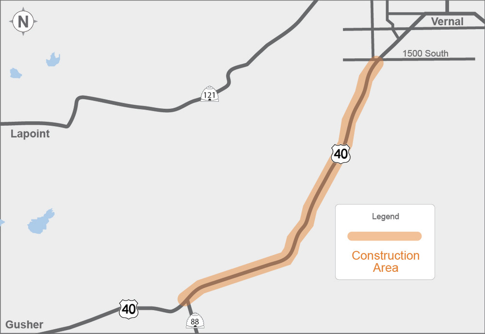 US-40 Paving project map
