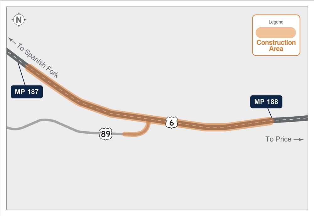 Map of US-6 and US-89 Thistle Junction 