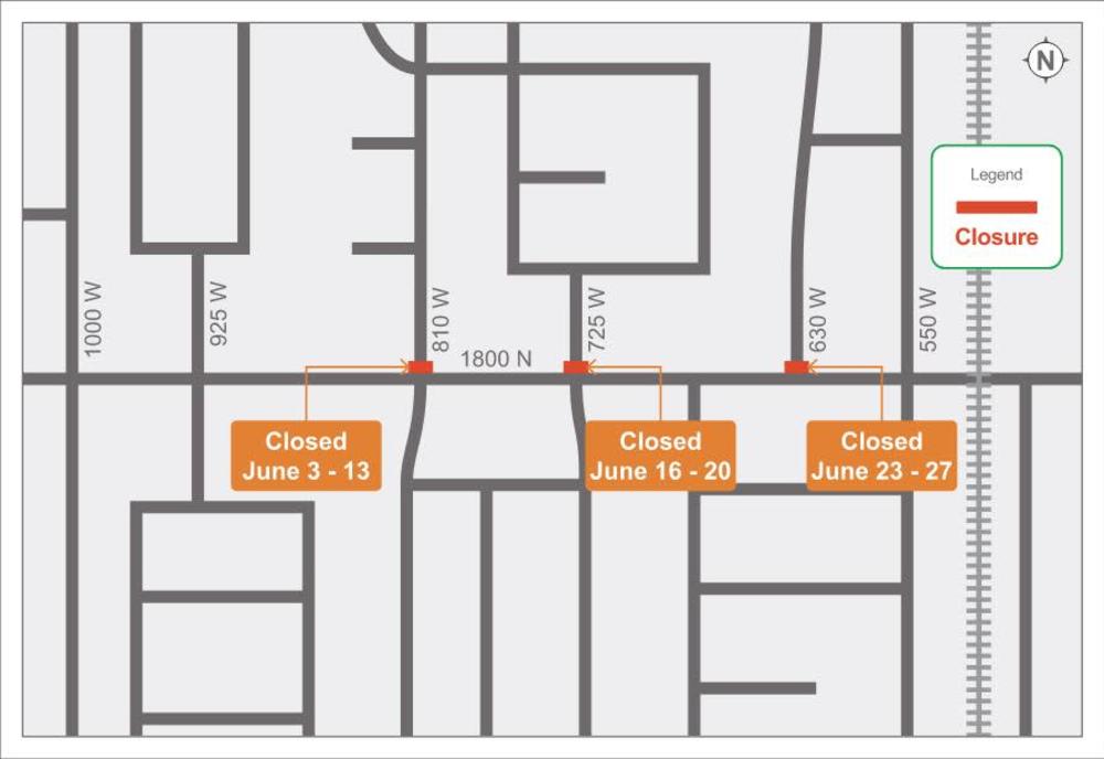 Upcoming road closures maps with dates. 