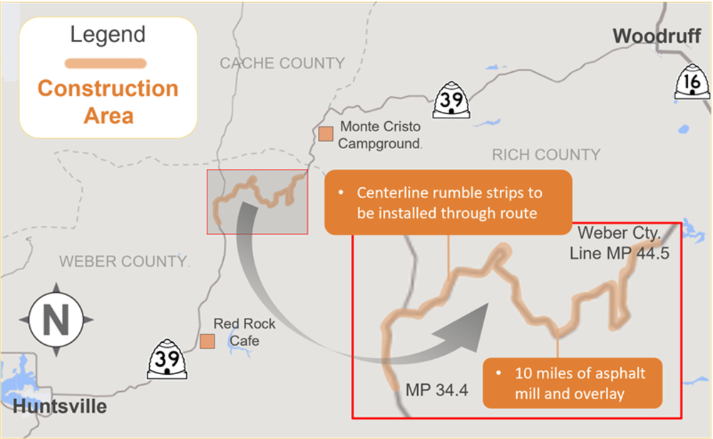SR-39 | Huntsville to Monte Cristo Peak Paving Map