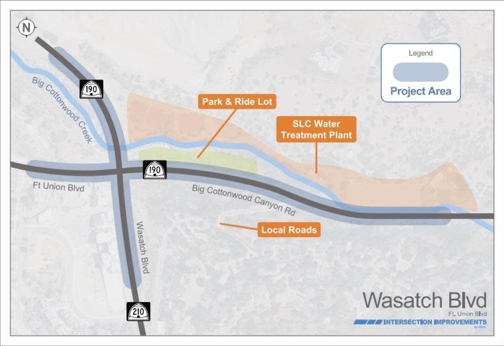 Wasatch Blvd Ft Union Blvd project area map